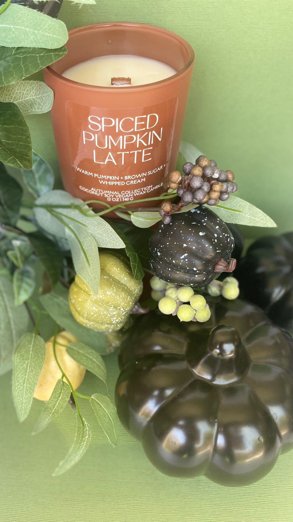 pumpkin spiced latte pumpkin borwn sugar whipped cream spiced best selling fall candle autumn favorite