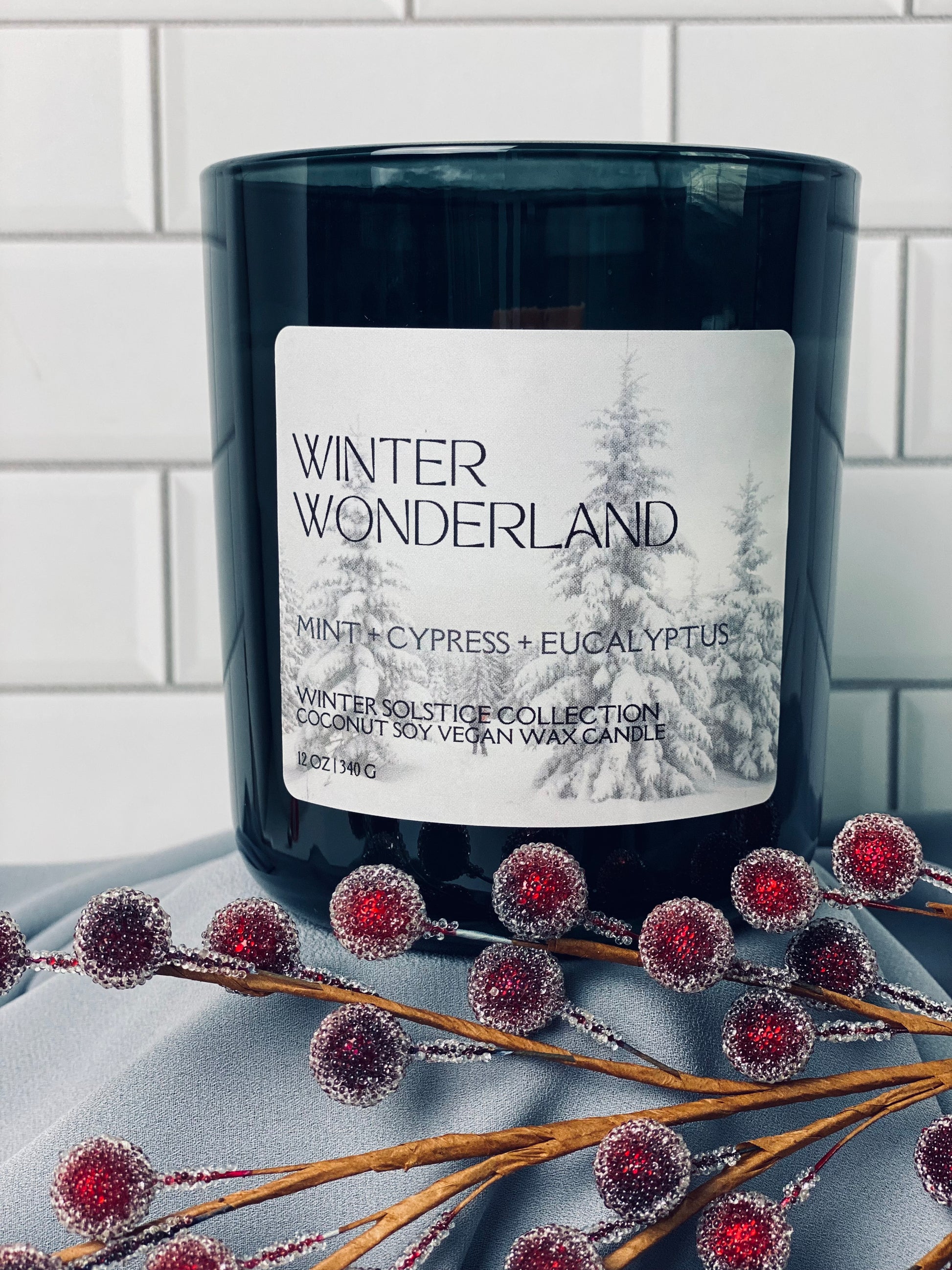 winter  wonderland holiday gray gender neutral candle teacher gift