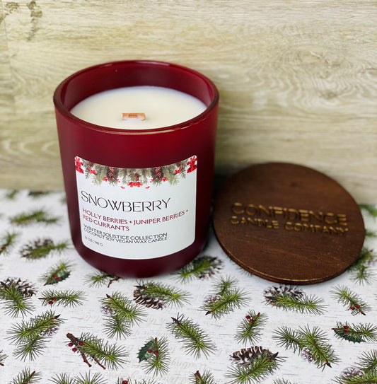 winterberry holly berry juniper berry snowberry candle holiday time neutral christmas candle gift for all