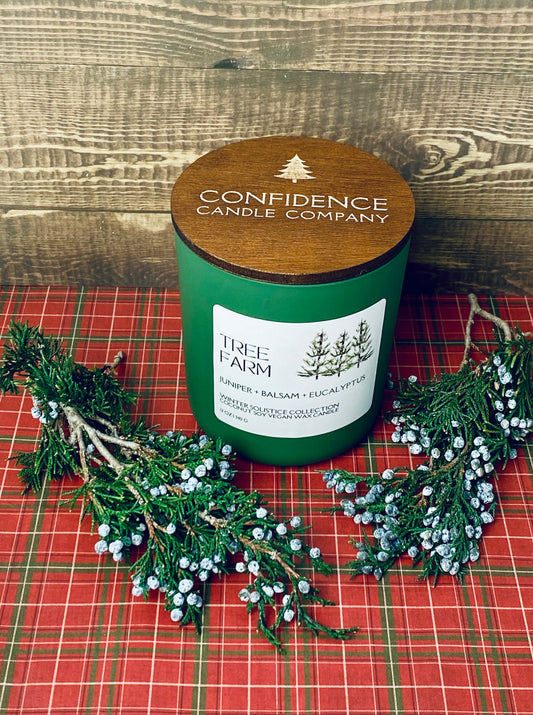tree farm candle that smells like a real christmas tree juniper balsam fir holiday gift for him boss teacher jewish